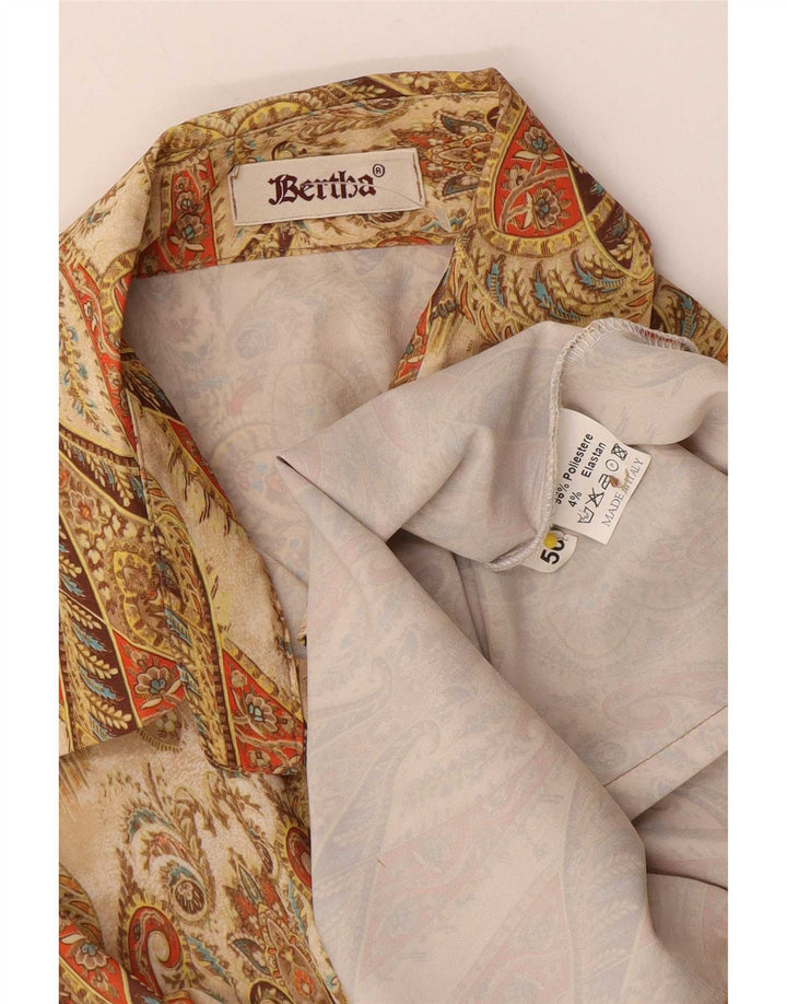 Cămașă Vintage pentru femei IT 50 XL Bej Paisley Poliester