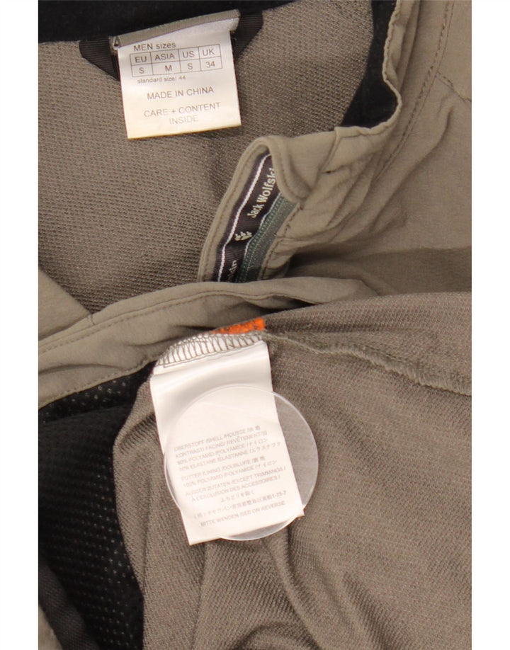 Jack Wolfskin Bomber Jacket pentru bărbați cu fermoar UK 34 Small Kaki Poliamidă