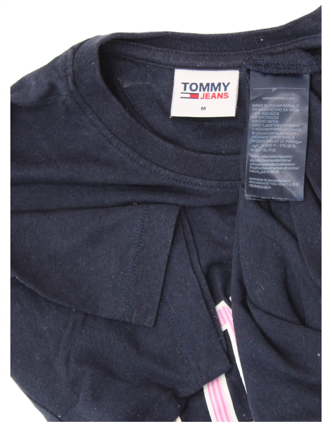 TOMMY HILFIGER Tricou cu grafic pentru femei Top UK 14 Medium Bleumarin Bumbac