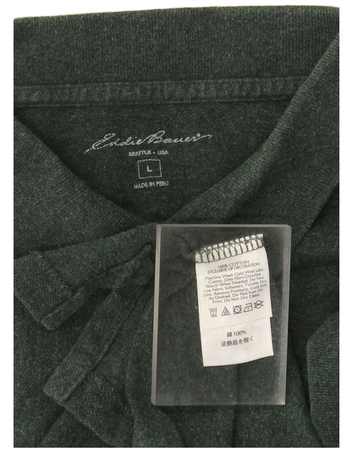 Cămașă polo Eddie Bauer pentru bărbați, bumbac verde mare