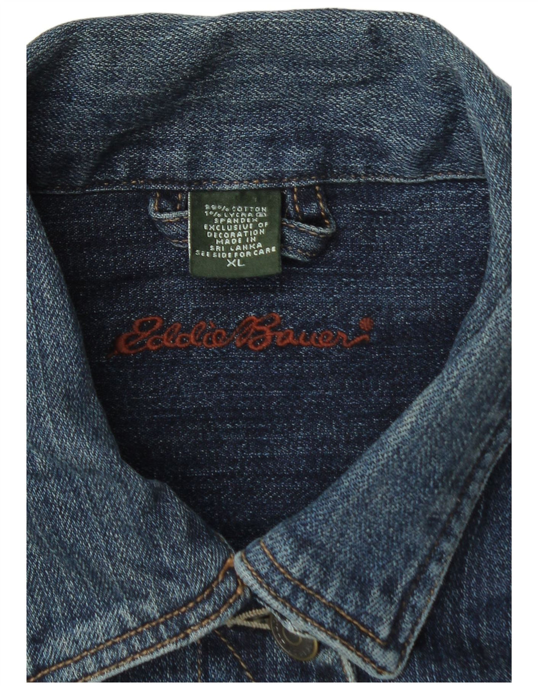 Jachetă de blugi pentru femei Eddie Bauer UK 18 XL din bumbac bleumarin