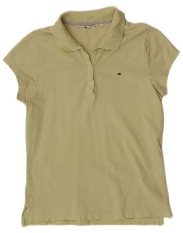 Tricou polo Tommy Hilfiger pentru femei UK 14 mare bumbac verde