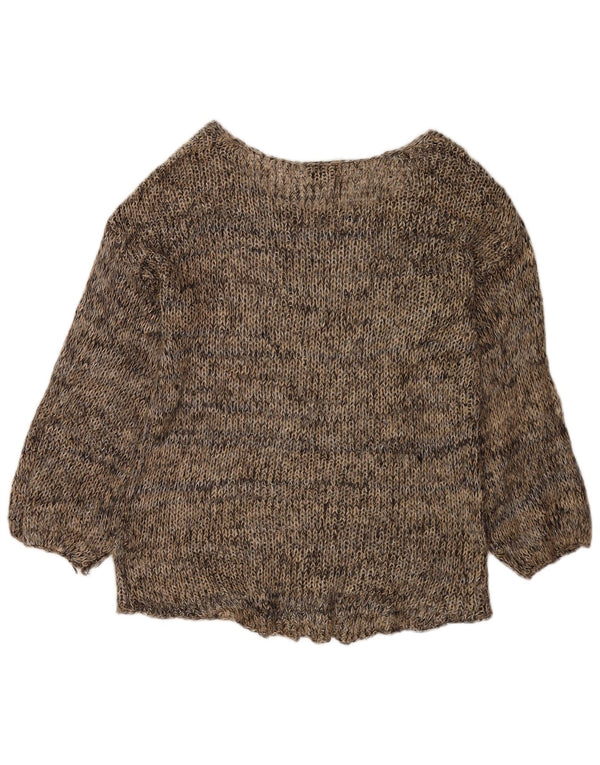 Pulover Topshop pentru femei cu gâtul cu barca UK 12, maro mediu cu pete