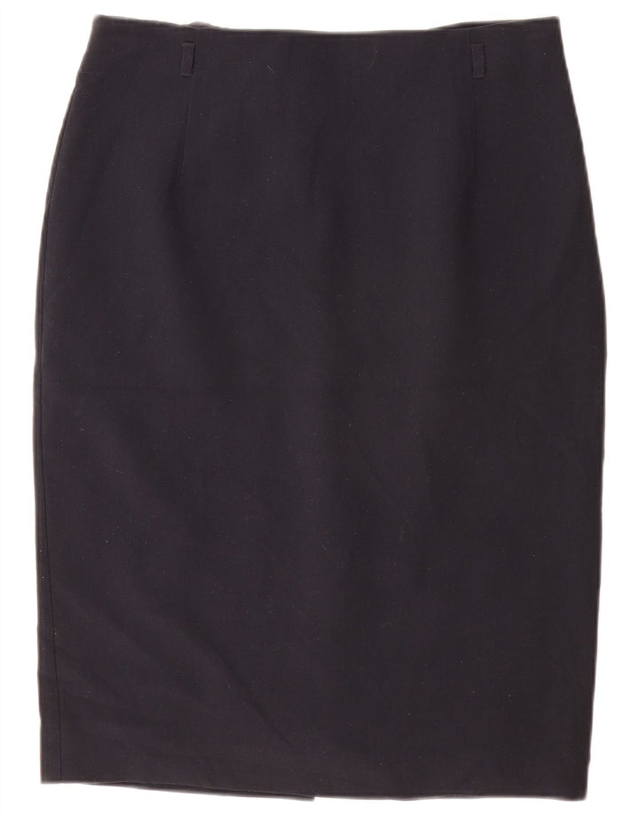Fusta creion pentru femei Marks & Spencer UK 14 mare W32 poliester bleumarin