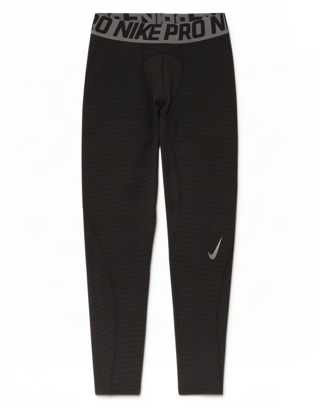 Leggings grafic Nike Dri Fit pentru bărbați, poliester cu dungi medii, negre