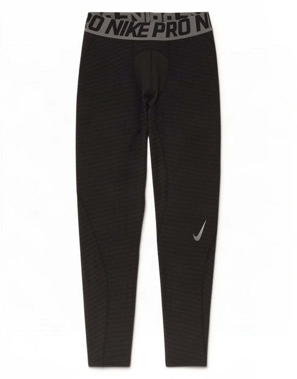Leggings grafic Nike Dri Fit pentru bărbați, poliester cu dungi medii, negre