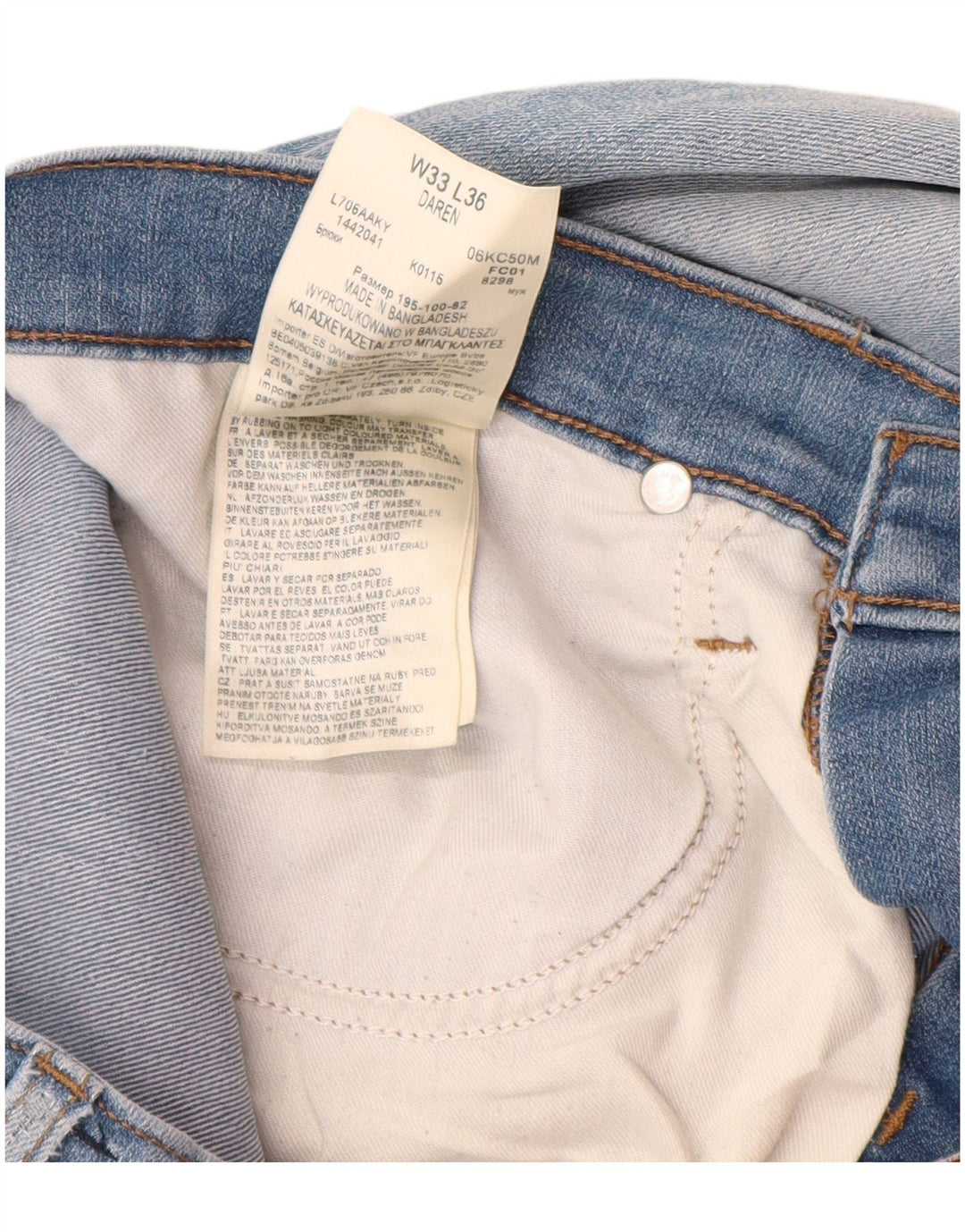 Blugi Lee Daren Slim pentru bărbați W33 L36 Bumbac albastru