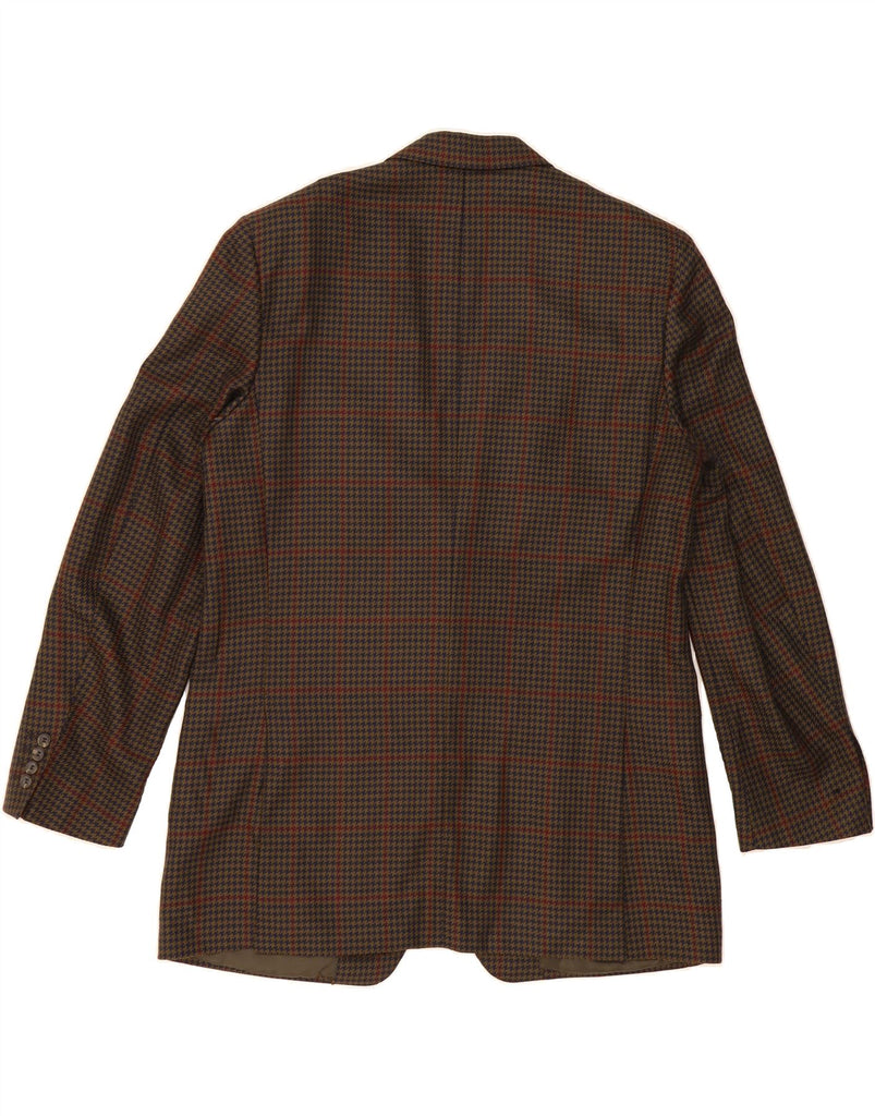 CANALI Mens 2 Button Blazer Jacket UK 40 Large Brown Houndstooth Wool Vintage Canali and Second-Hand Canali from Messina Hembry 
