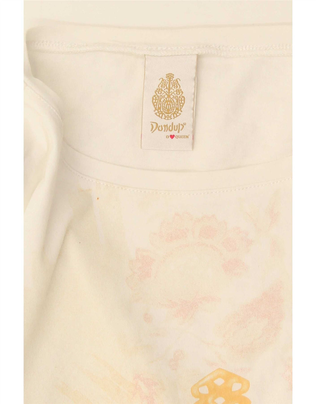 Tricou cu grafic Crop Dondup pentru femei Top UK 12 Medium White