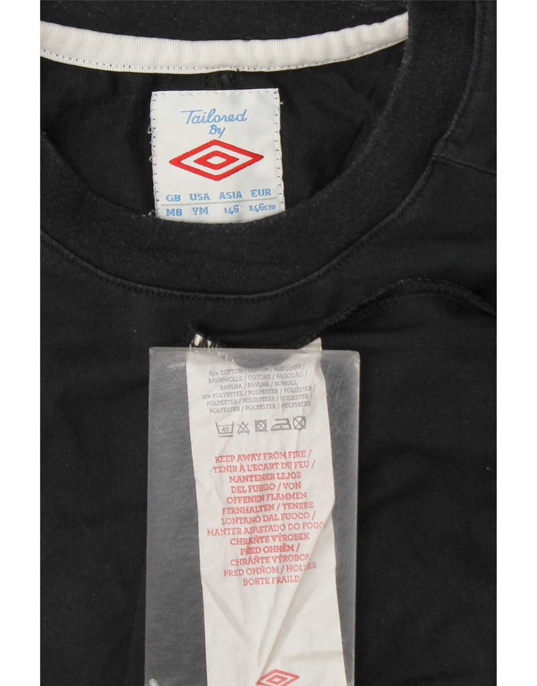 Tricou Umbro Băieți Top 9-10 Ani Mediu Negru Colorblock Bumbac