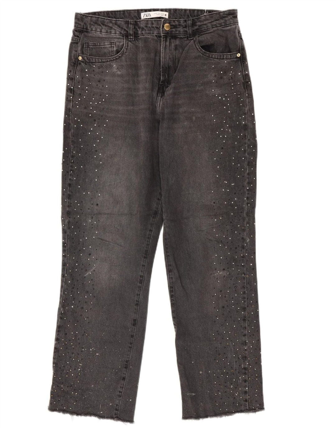 Blugi Drepți Femei ZARA EU 40 Medium W30 L29 Gri