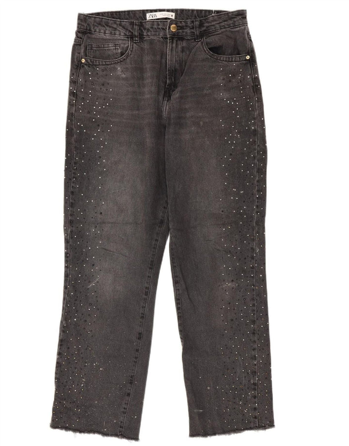 Blugi Drepți Femei ZARA EU 40 Medium W30 L29 Gri