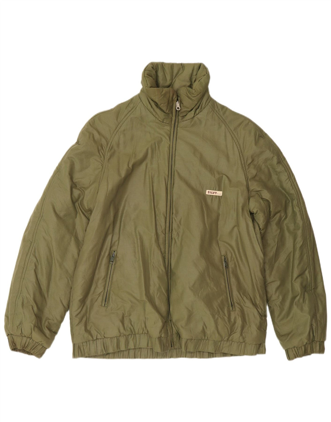 Jachetă reversibilă pentru bărbați Silvy UK 38, bumbac geometric verde mediu