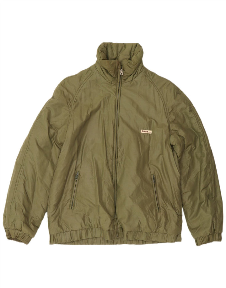 Jachetă reversibilă pentru bărbați Silvy UK 38, bumbac geometric verde mediu