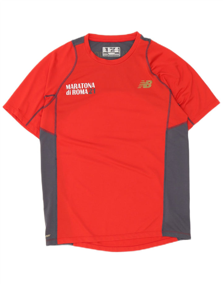 Tricou grafic pentru bărbați New Balance Top Mediu Roșu Poliester Colorblock