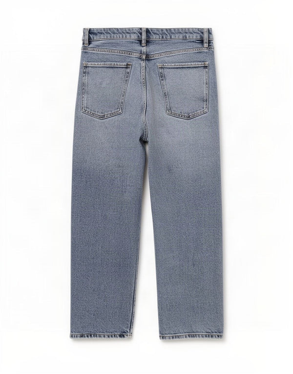 Marks & Spencer Blugi drepti pentru femei UK 12 Medium W30 L23 Blue Cotton