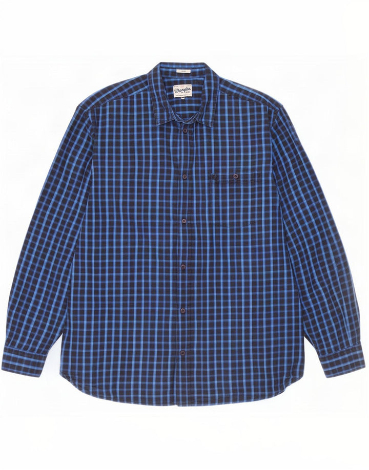 Cămașă Wrangler pentru bărbați, cu tăiere obișnuită, 3XL, bumbac cu carouri albastre
