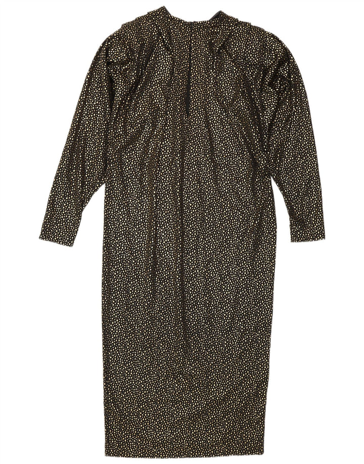 Rochie schimbătoare cu mânecă lungă pentru femei vintage IT 42 Medium Gold Spotted