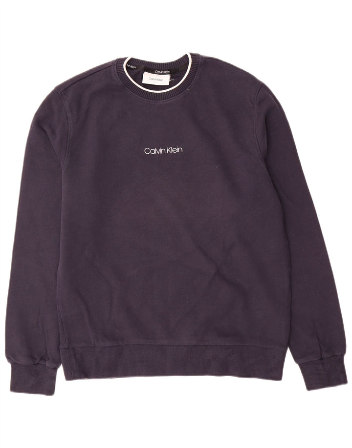 Hanorac Calvin Klein pentru bărbați Pulover mediu din bumbac bleumarin