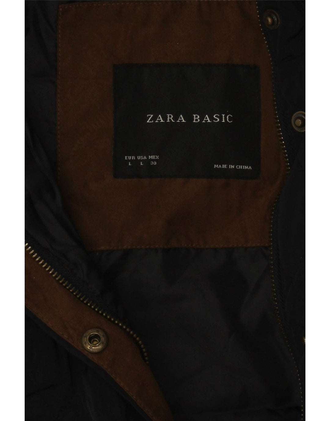 Gilet matlasat pentru femei Zara UK 14 mare, albastru marin, poliester color bloc