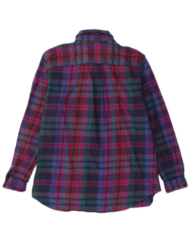 Cămașă de flanel pentru femei EDDIE BAUER UK 16 mare, bumbac cu carouri multicolore