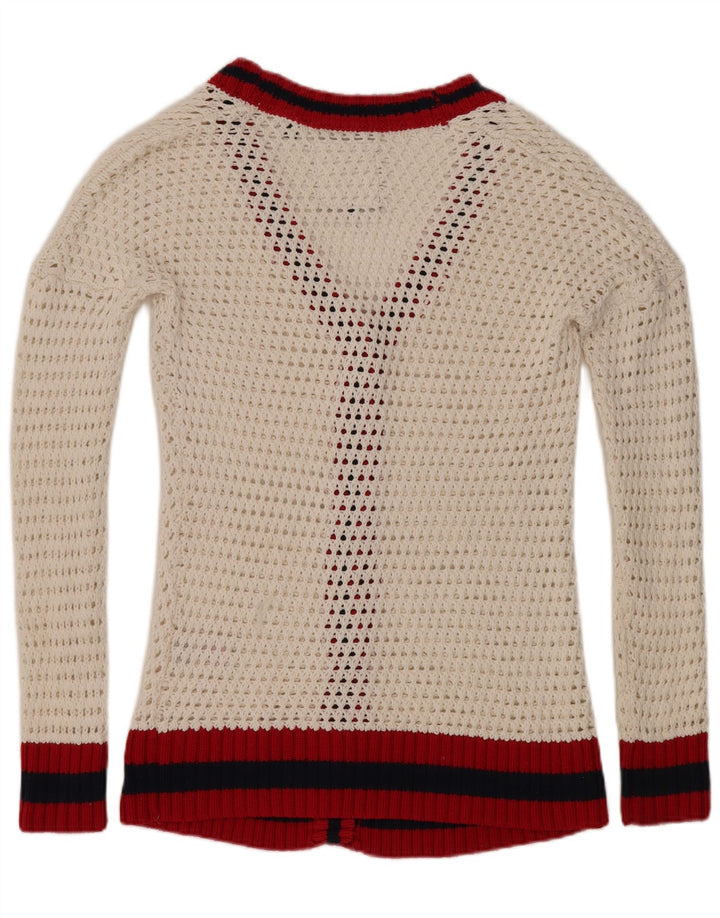 Pulover cardigan supradimensionat pentru femei Superdry UK 16 mare cu dungi albe