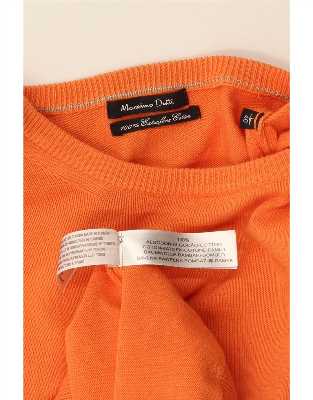 Massimo Dutti Pulover pentru bărbați cu gât de barcă, bumbac mare portocaliu