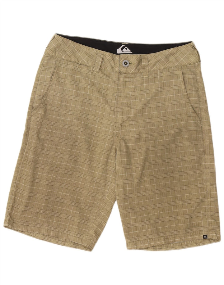 Pantaloni scurți chino Thavar pentru bărbați Quiksilver W31, poliester cu carouri medii, bej