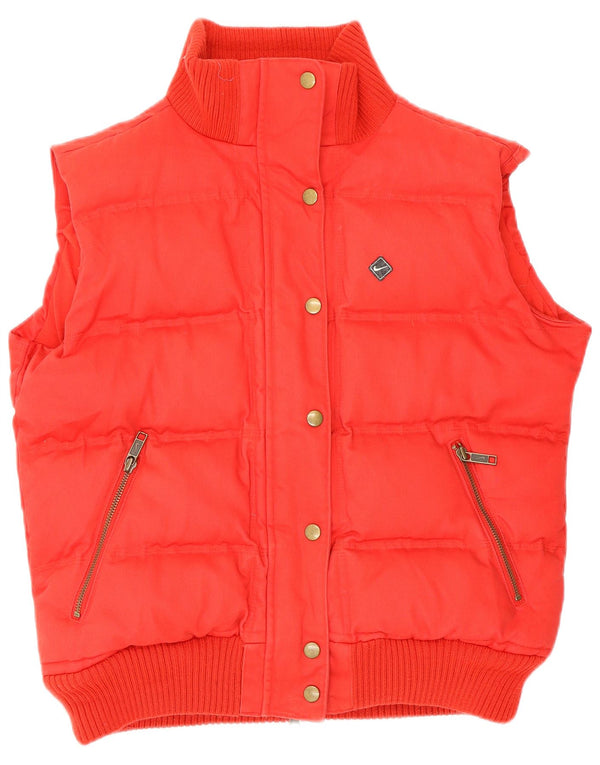 Gilet căptușit pentru femei Nike UK 10/12, bumbac roșu mediu