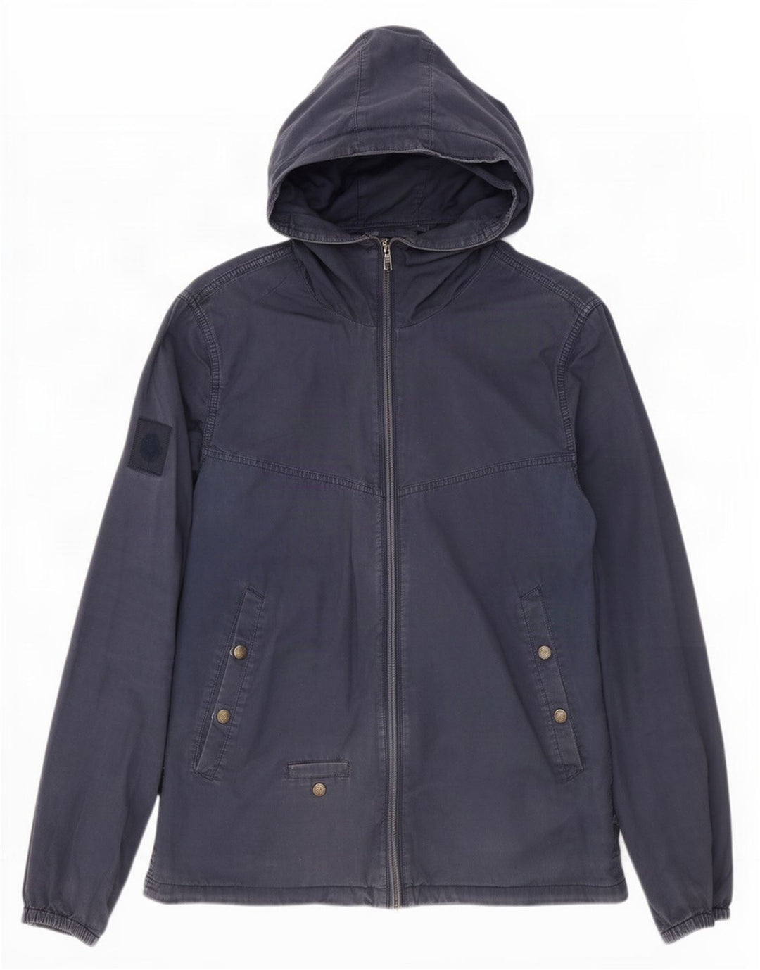 Jachetă bomber cu glugă pentru bărbați Pretty Green UK 38 Medium bleumarin Bumbac