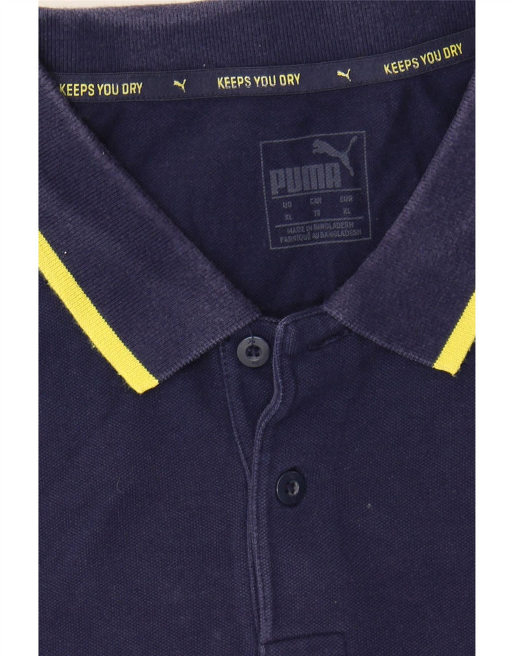 PUMA Mens Polo Shirt XL Navy Blue Cotton Vintage Puma and Second-Hand Puma from Messina Hembry 