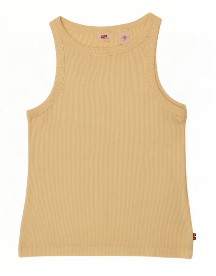 Vest Vest Top Femei Levi's UK 12 Medium Galben Modal