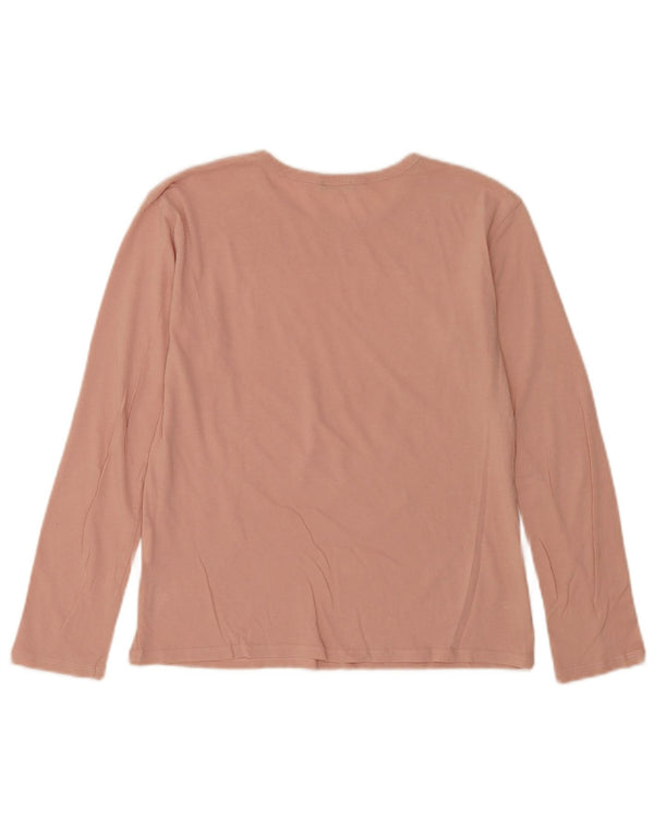 Benetton Fete Top Grafic Maneca Lunga 11-12 Ani 2XL Roz Bumbac