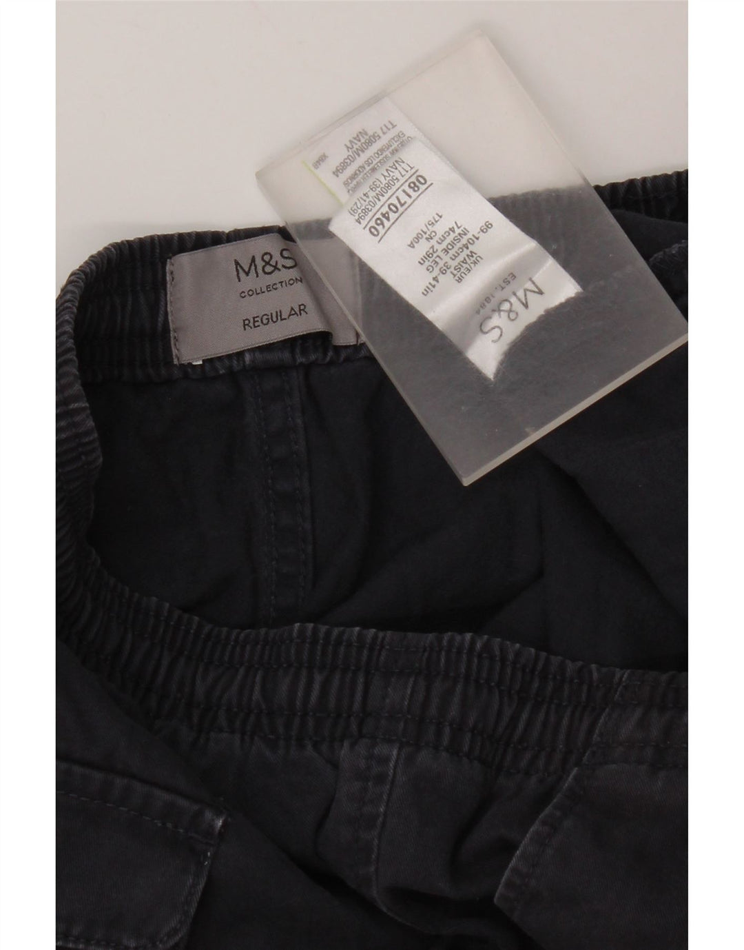 Pantaloni chino obișnuiți pentru bărbați Marks & Spencer L39 L29 Bumbac bleumarin
