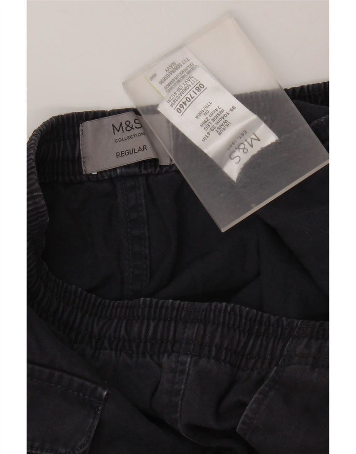 Pantaloni chino obișnuiți pentru bărbați Marks & Spencer L39 L29 Bumbac bleumarin