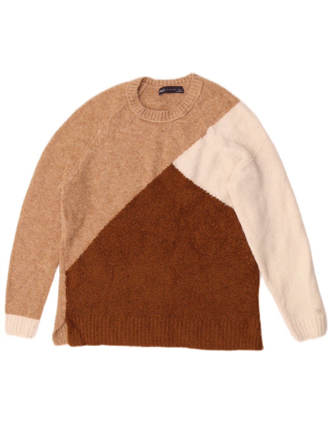 Pulover pentru femei Marks & Spencer cu decolteu triplu UK 10 mic maro