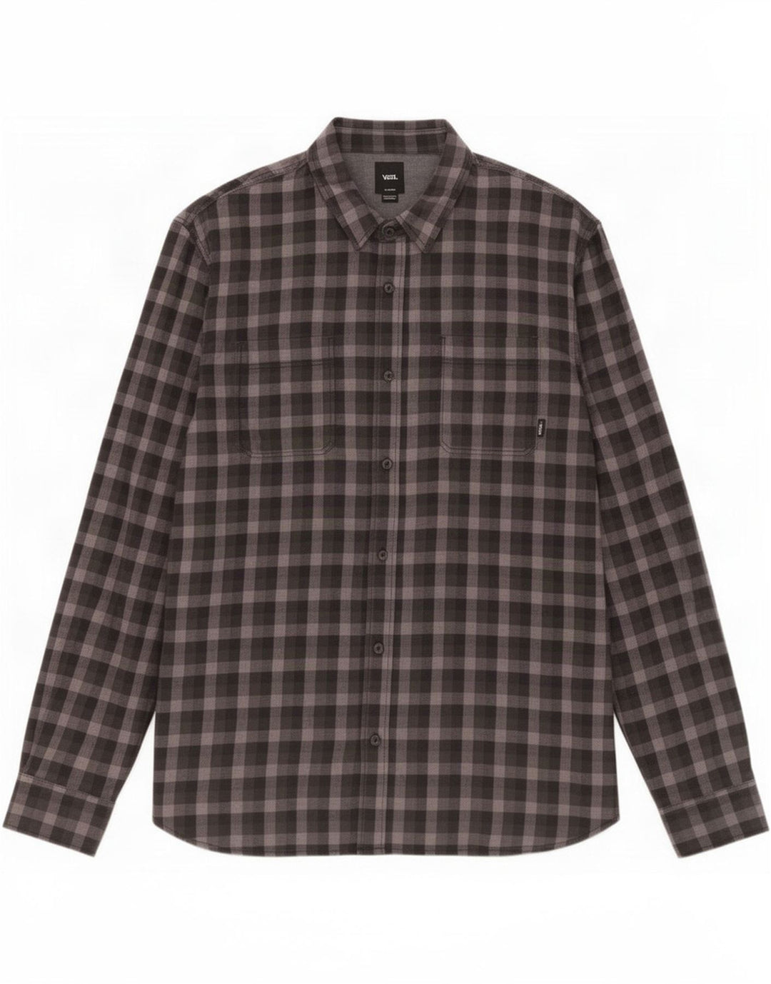 Cămașă de flanel pentru bărbați Vans, croită, XL, bumbac vichy negru