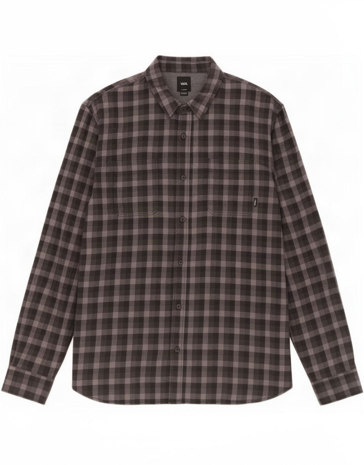 Cămașă de flanel pentru bărbați Vans, croită, XL, bumbac vichy negru