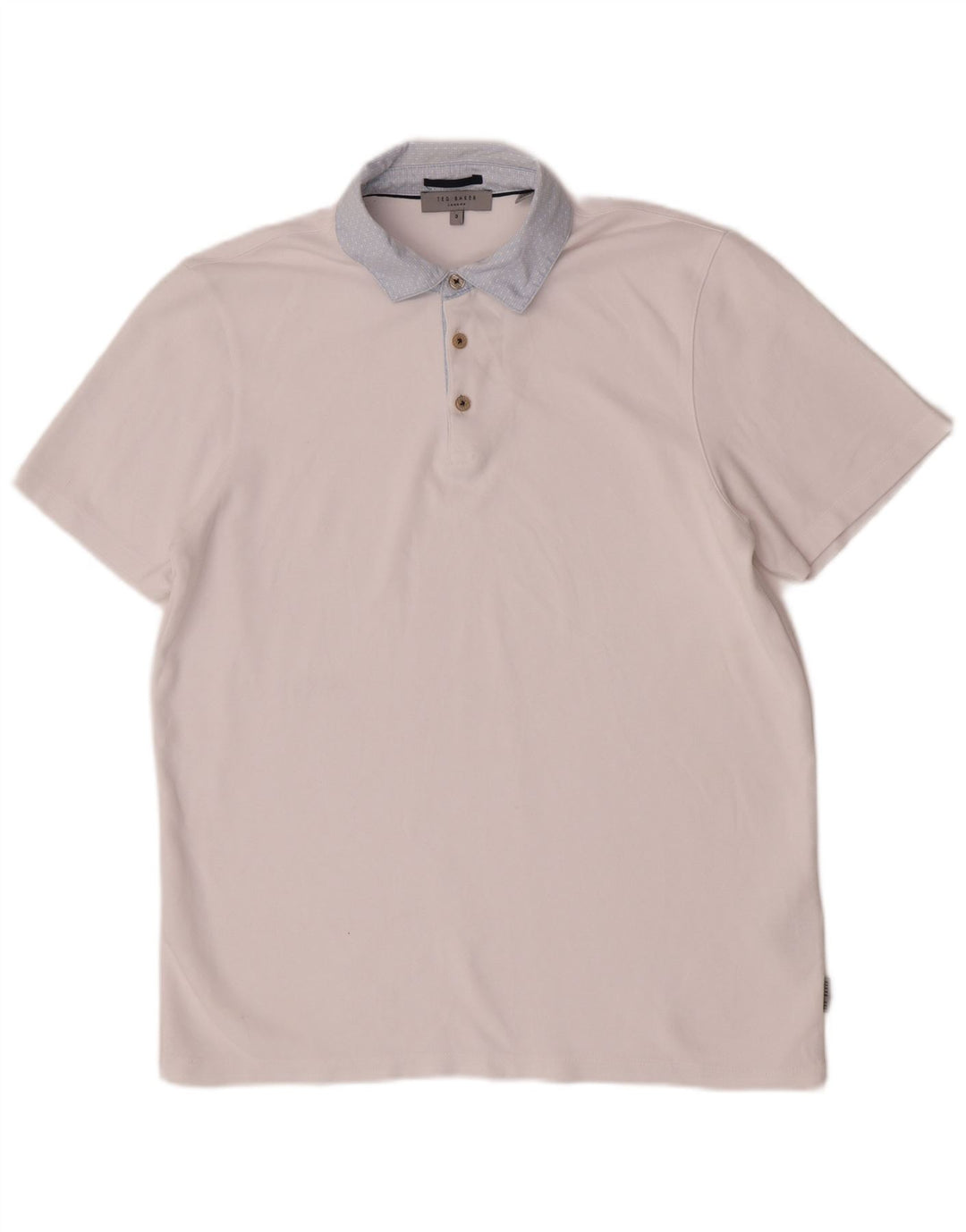 Tricou polo pentru bărbați Ted Baker Mărimea 3, mediu alb, viscoză