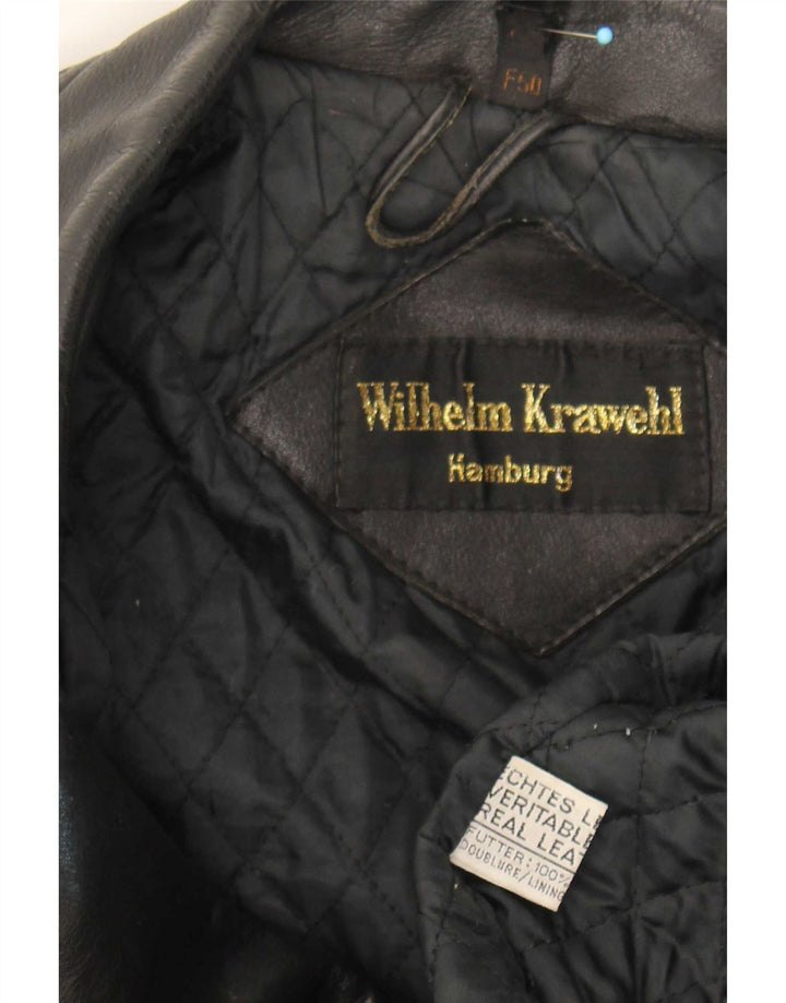 Jachetă motociclist din piele pentru bărbați Wilhelm Krawehl EU 50 Medium Negru