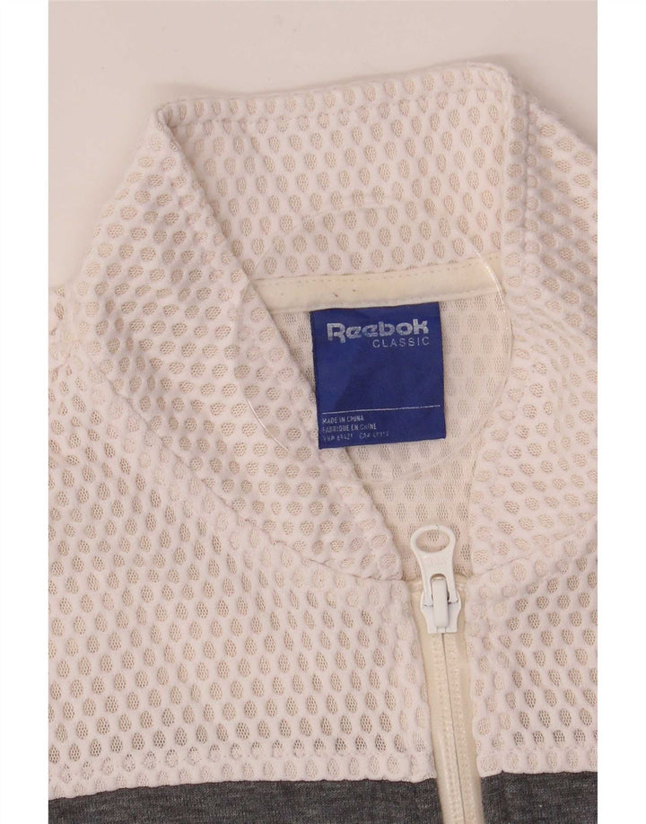 Jachetă de trening pentru femei Reebok UK 4/6 XS, poliester color bloc alb