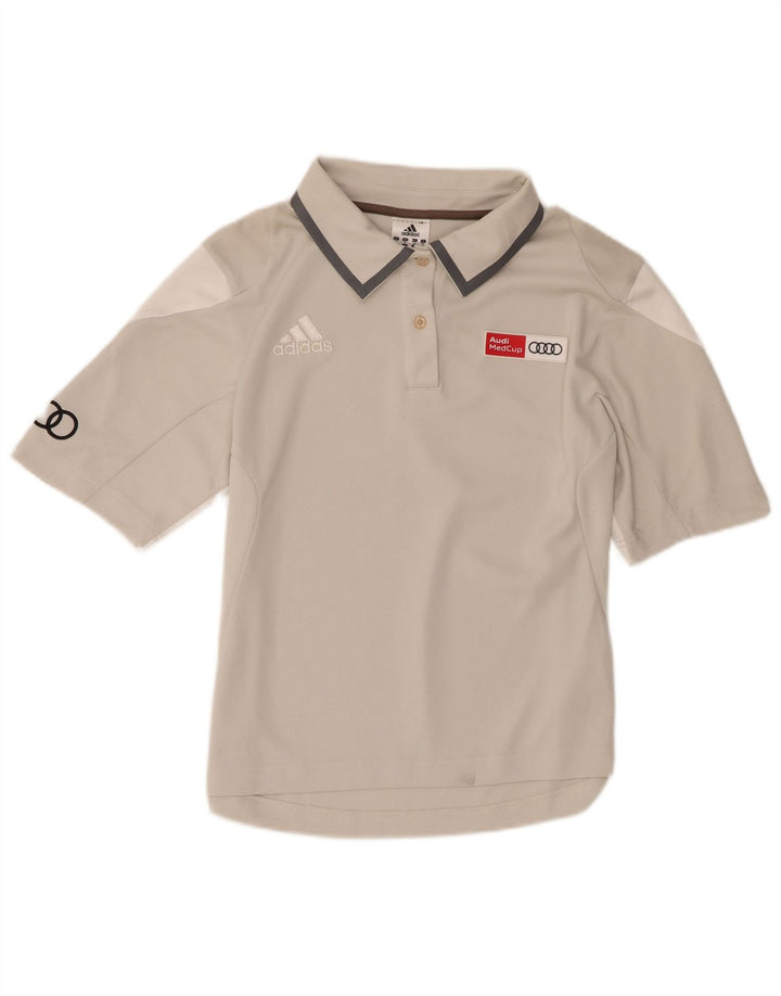 Tricou polo cu grafic pentru femei Adidas UK 14 Medium Gri Poliester