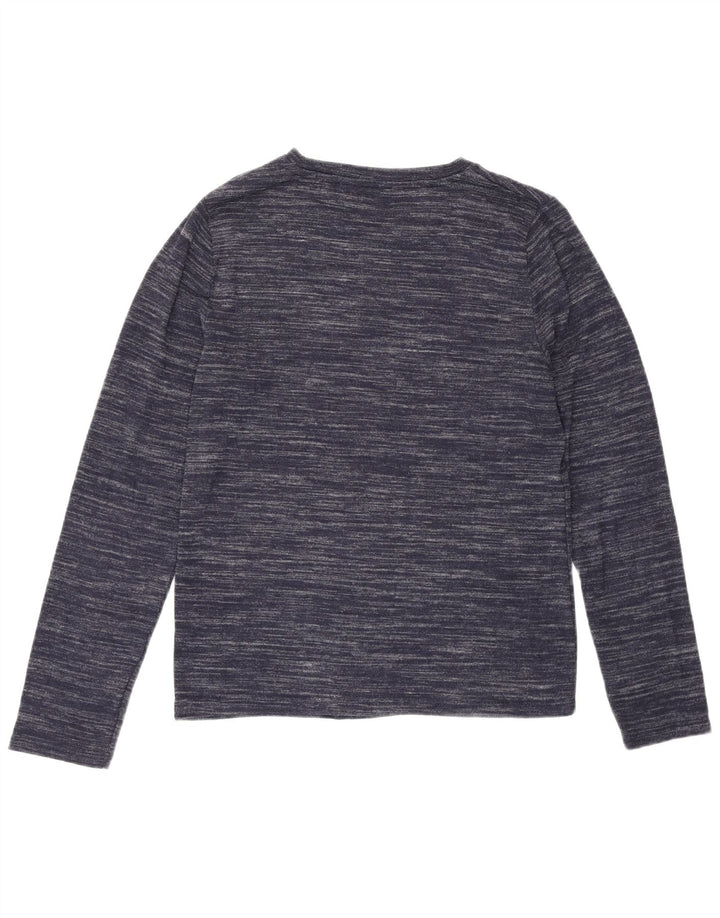 Marks & Spencer Womens Top Long Sleeve UK 10 Small Navy Blue Flecked