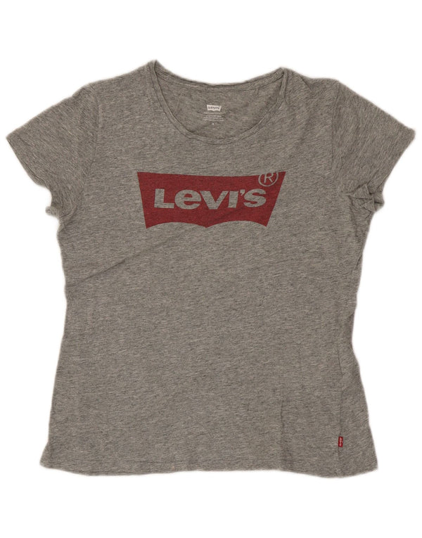 Tricou cu grafic Levi's pentru femei Top UK 12 Medium Grey Flecked Bumbac