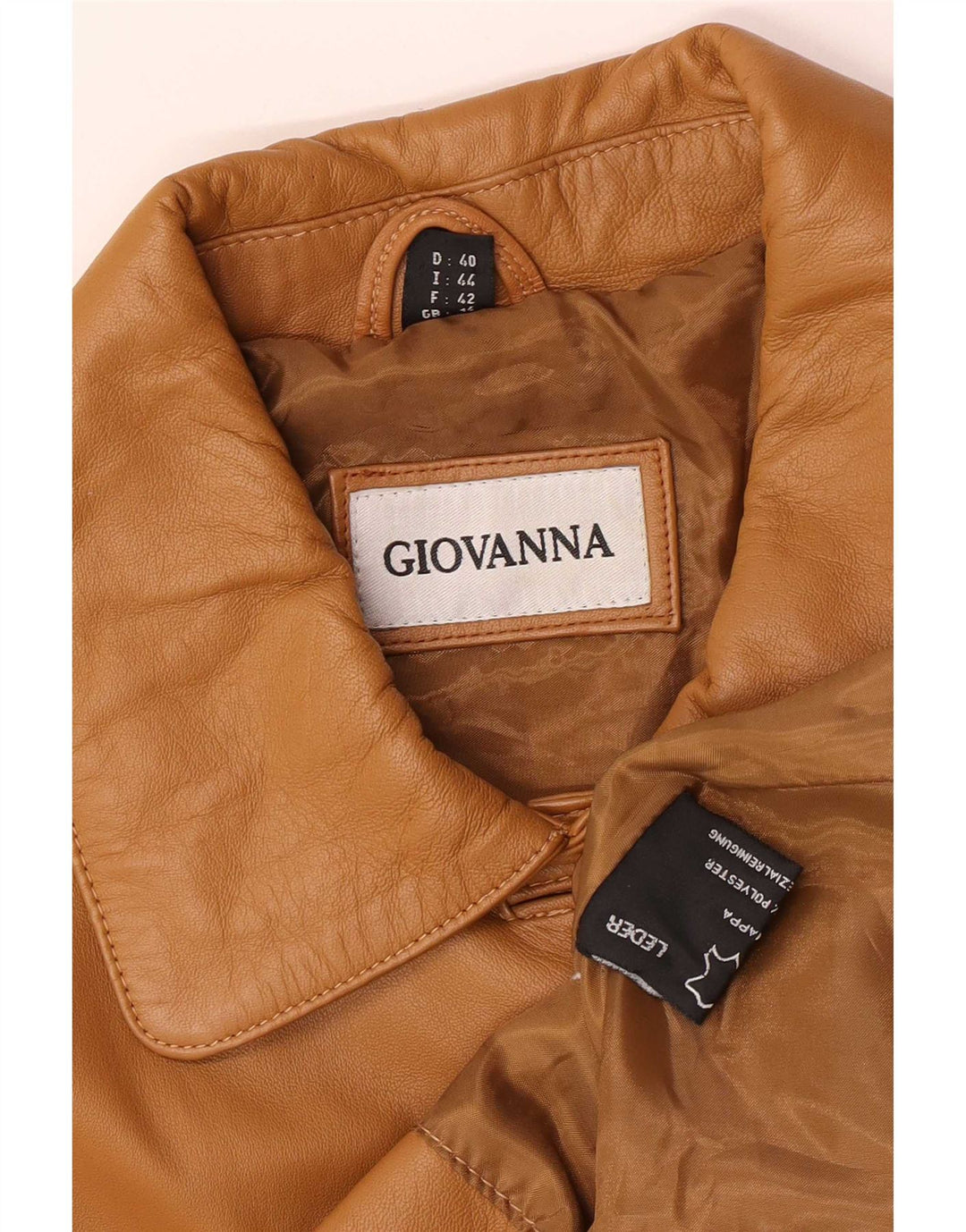 Geacă de piele pentru femei UK 14 Large Beige