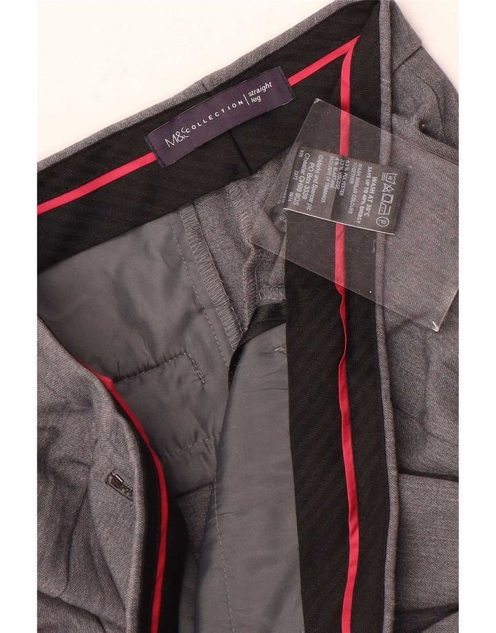 Marks & Spencer Pantaloni drepti pentru femei UK 12 Medium W30 L28 Gri