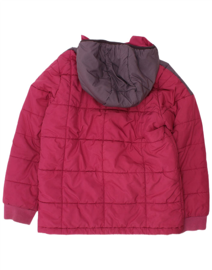 Jachetă căptușită cu glugă Adidas pentru băieți 9-10 ani, roz, poliester color bloc