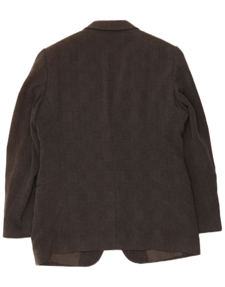 Jachetă Blazer pentru bărbați Armani cu 2 nasturi IT 52 Poliester mare gri Houndstooth