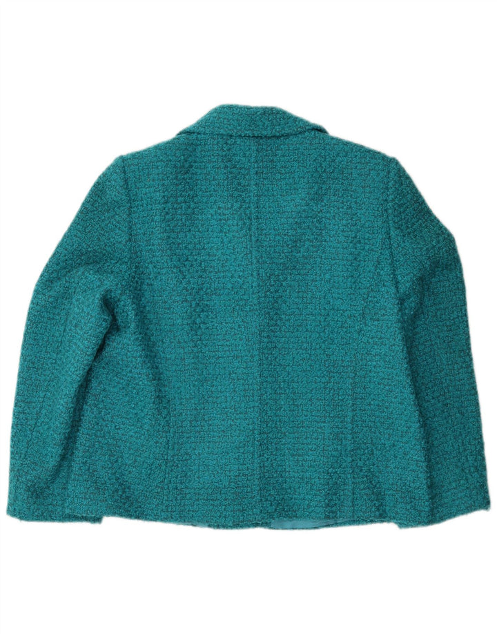 Jachetă Blazer pentru femei Libra cu 3 nasturi UK 18 XL turcoaz acrilic