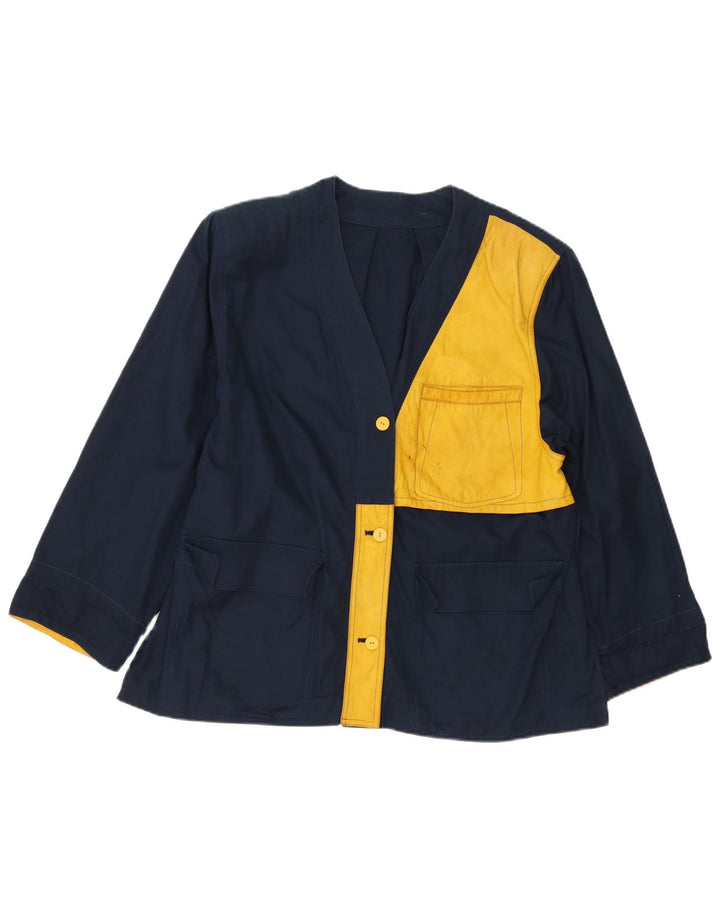 Jachetă vintage pentru femei, UK 16, mare, albastru bleumarin